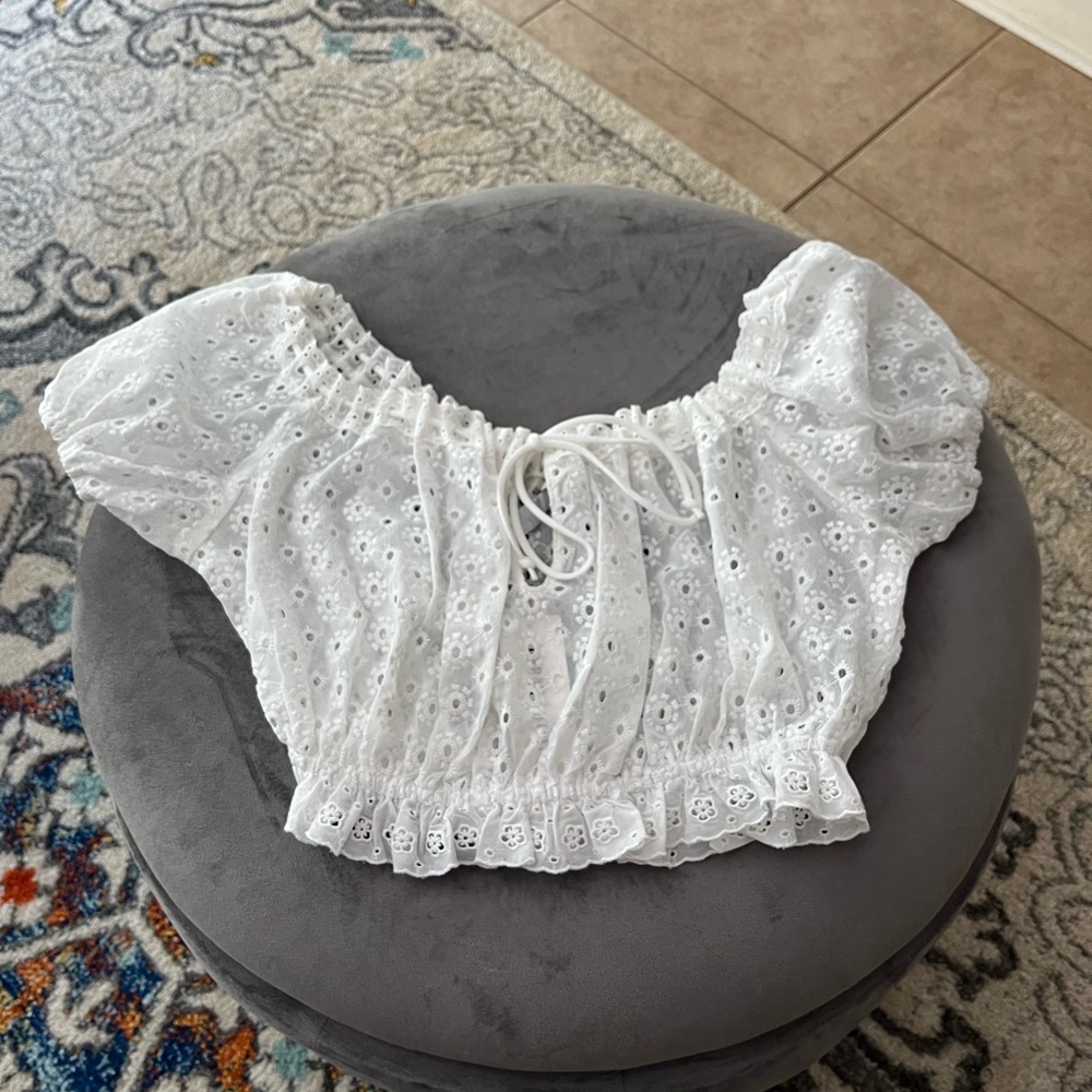 Urban Outfitters white lace blouse